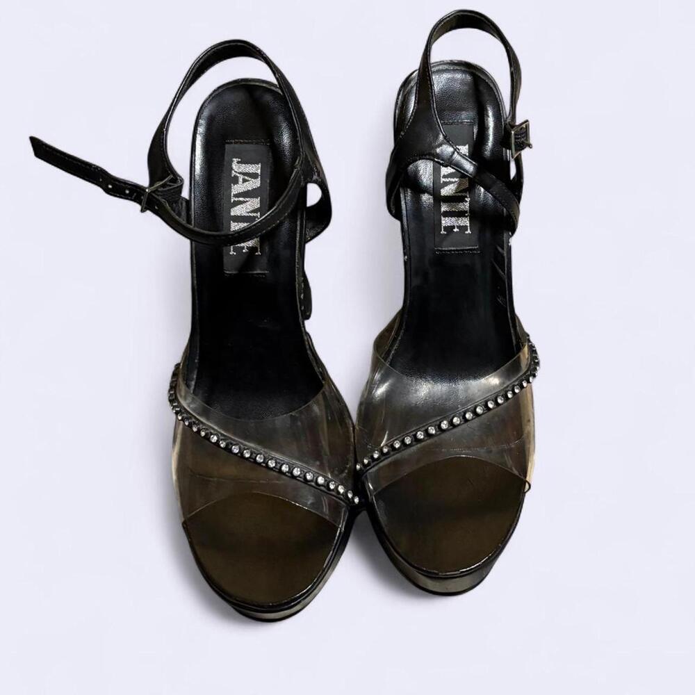 y2k black platform heels
